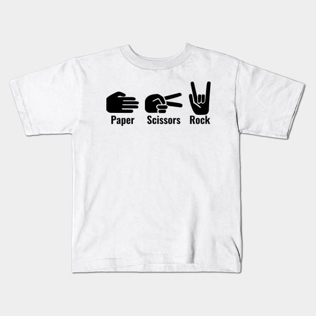 Paper Scissors Rock Kids T-Shirt by SillyShirts